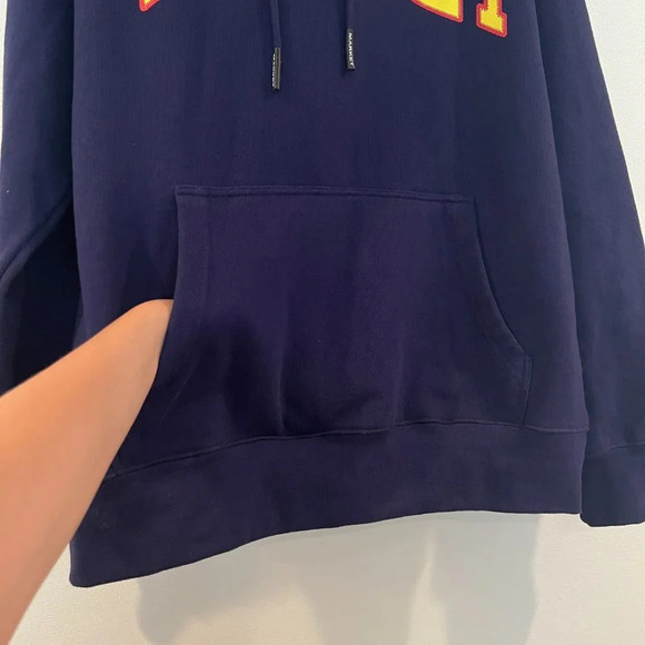 Market Navy Graphic Streetwear Loungewear Casual Hooded Sweatshirt Hoodie L NWT - Picture 6 of 9